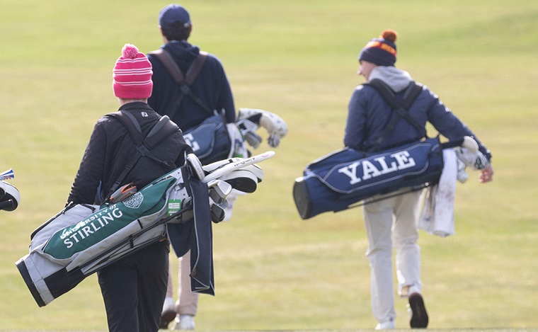Stirling vs Yale golfers on a golf course