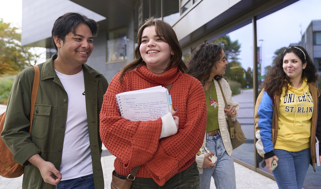 Students outside campus central