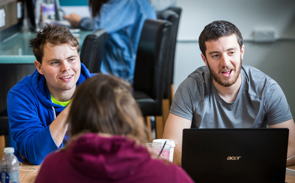 group of students talking