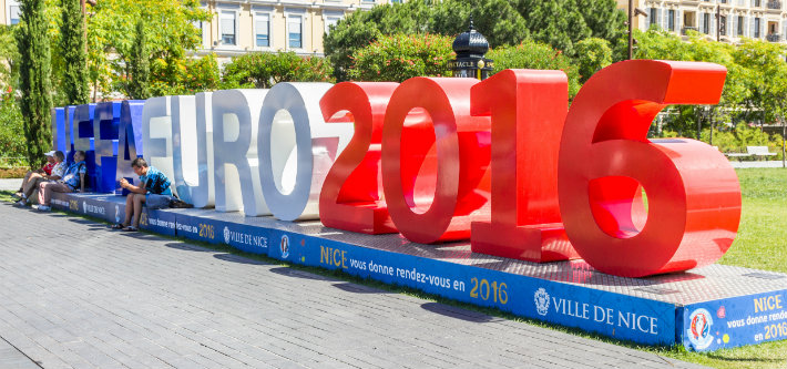 A model of the EURO 2016 logo