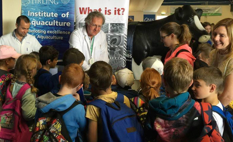 Students learning about salmon biology