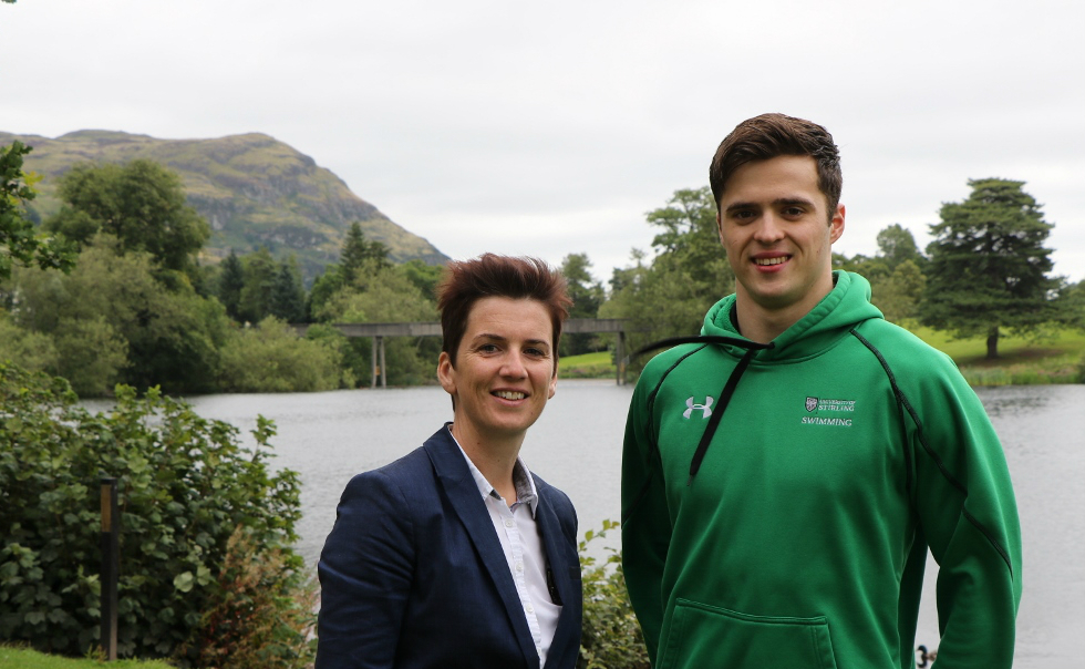 Cathy Gallagher, with County Tyrone compatriot and Stirling swimming scholar, Calum Bain