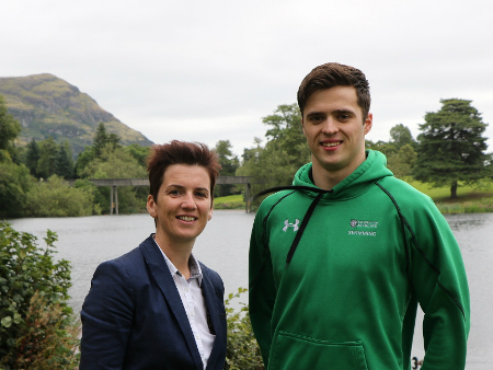 Cathy Gallagher, with County Tyrone compatriot and Stirling swimming scholar, Calum Bain