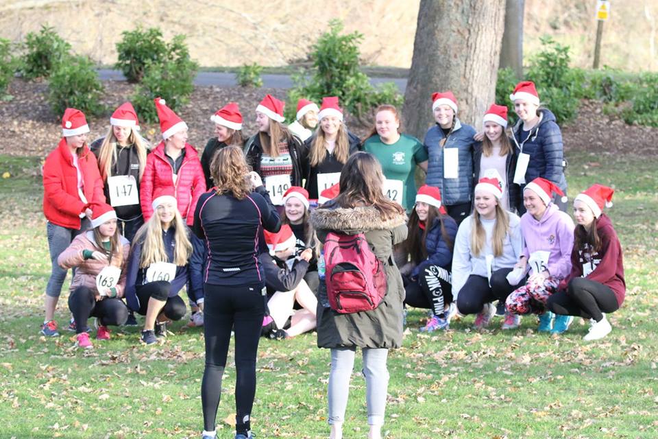 Participants from the Santa Run