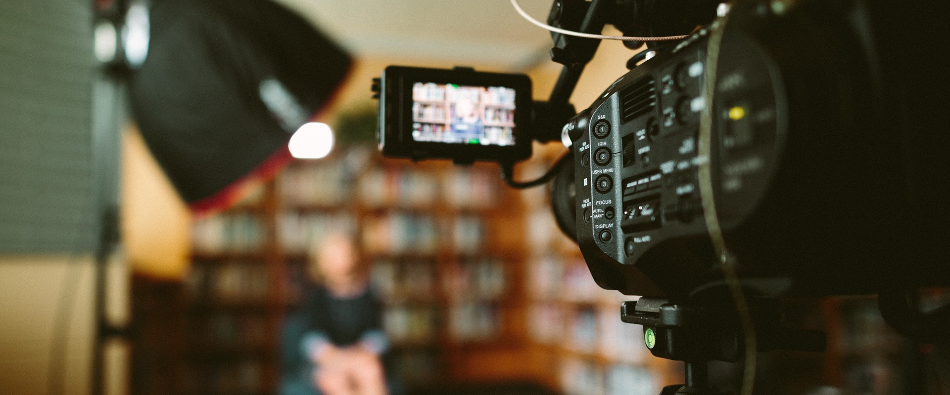 Student with video camera