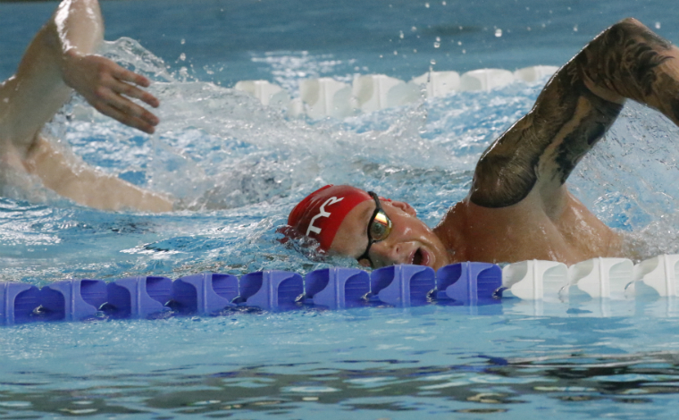 Adam Peaty Olympic champions swimming in Stirling pool