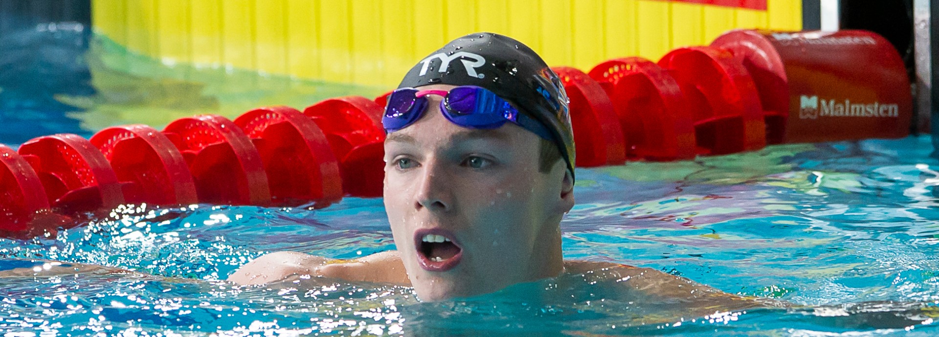 Duncan Scott in swimming pool after race