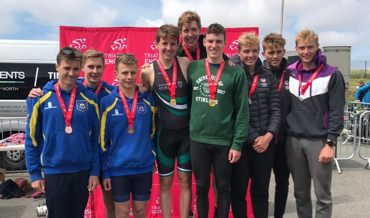 University of Stirling Triathlon team on podium