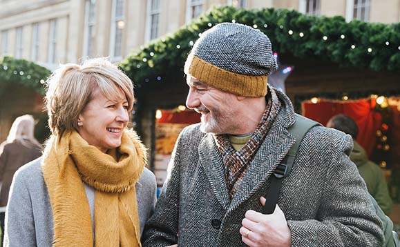 Couple at a market