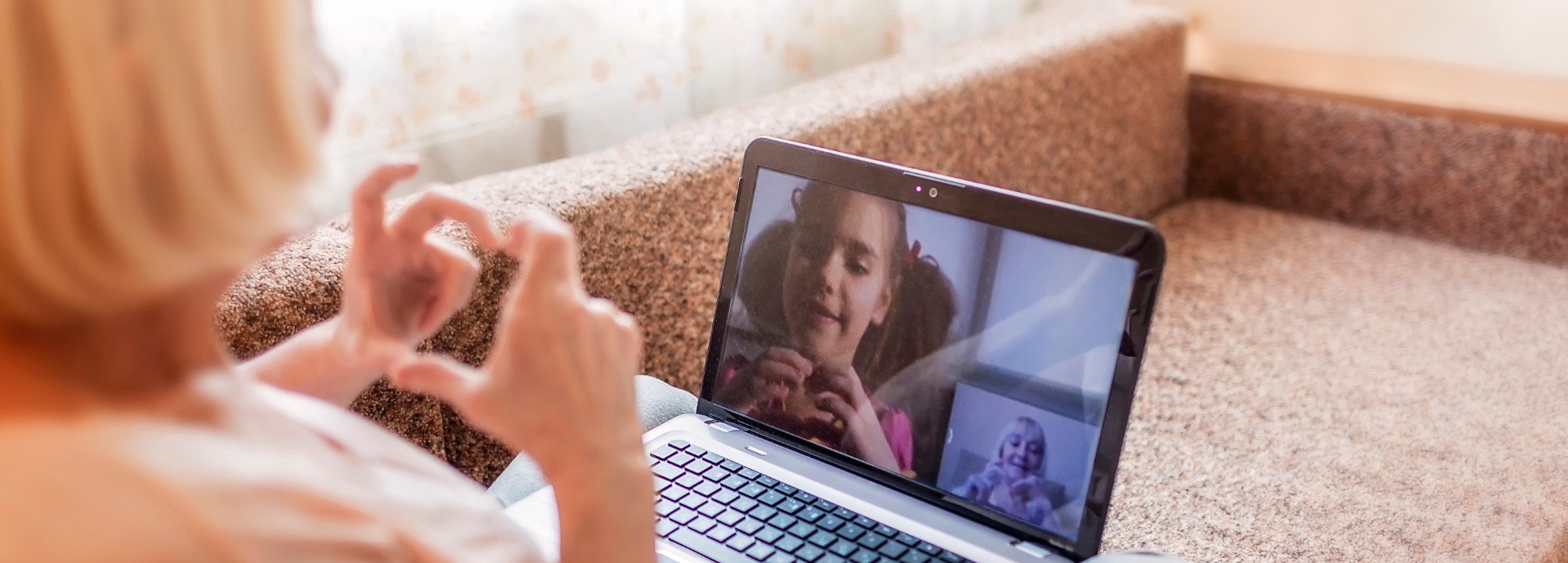 An older person using technology