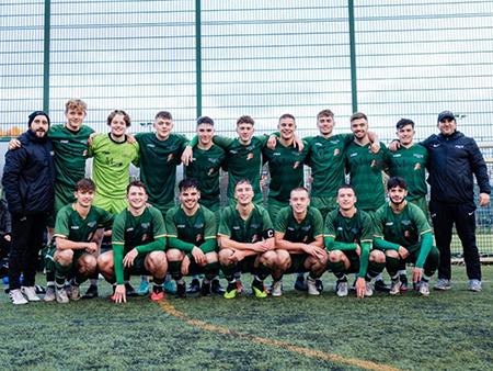 Football team lined up