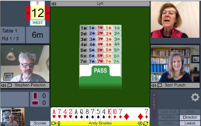 Players play bridge online