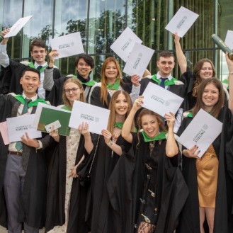 Group of students celebrate their graduation