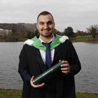 University of Stirling winter graduates celebrating - p2s