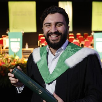 University of Stirling winter graduates celebrating - p4s