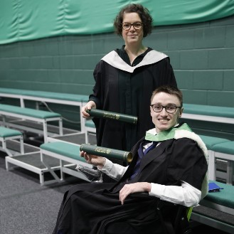 University of Stirling winter graduates celebrating - p5s