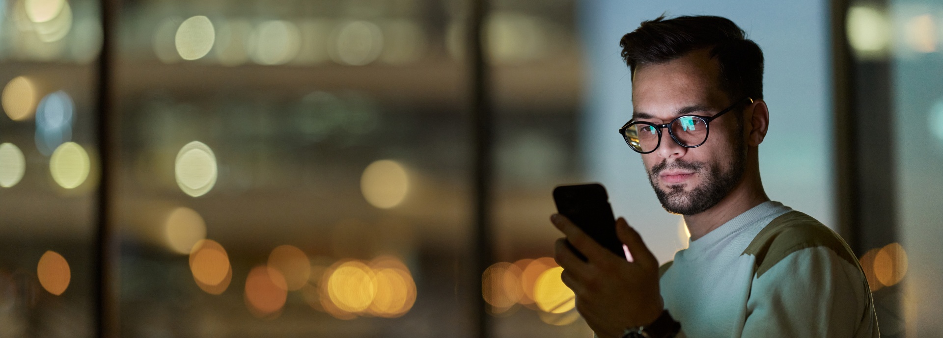 Man using a smartphone.