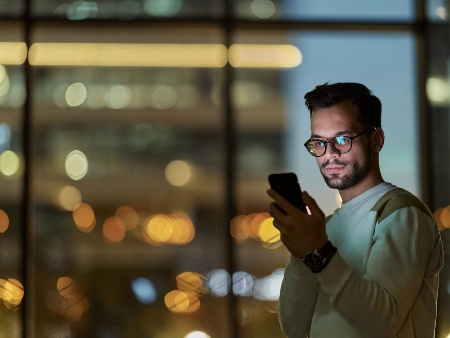 Man using a smartphone.