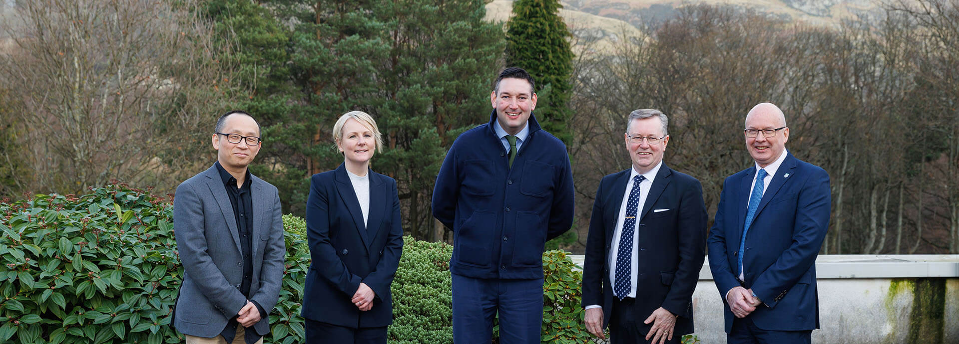 Visitors including MSPs outside the dementia centre