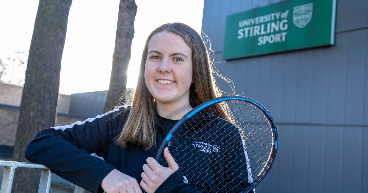 Anna McBride outside University of Stirling Sport.