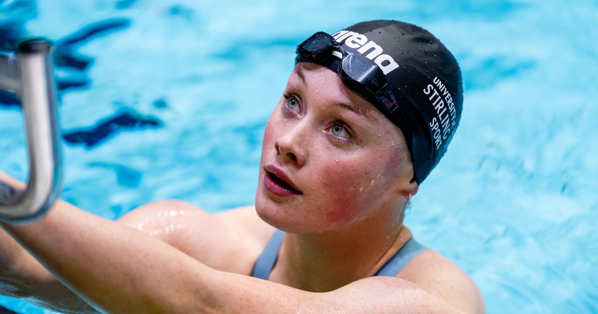 Lucy Grieve pictured in the pool.