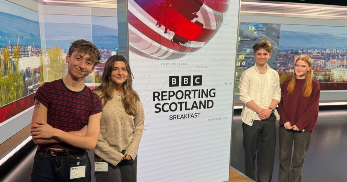 Stirling students at the BBC