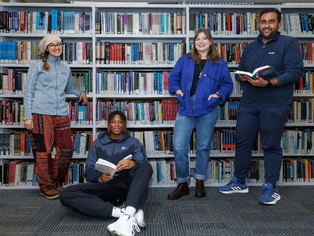 people in library