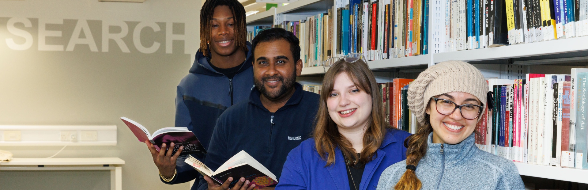 people in library