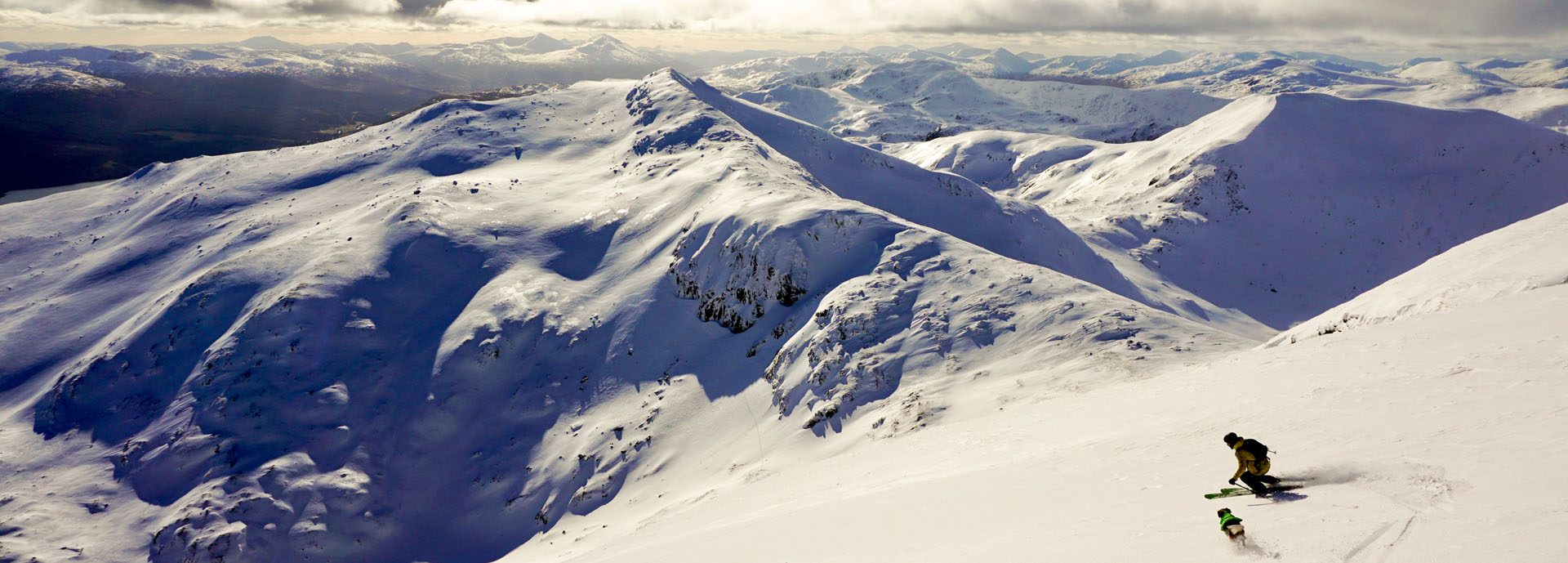 person skiing in the mountains