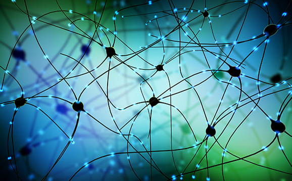 3d illustration of transmitting synapse,neuron or nerve cell