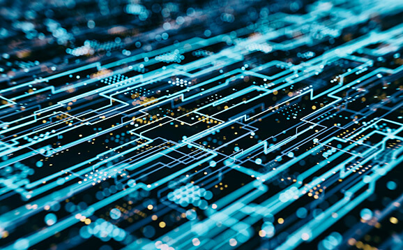 Hologram Data flow grid - 3d rendered image