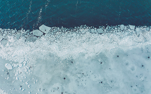 Glacier lagoon and icebergs