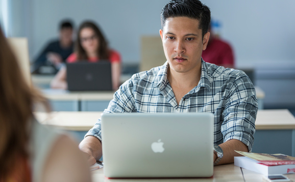 Students studying in computer lab