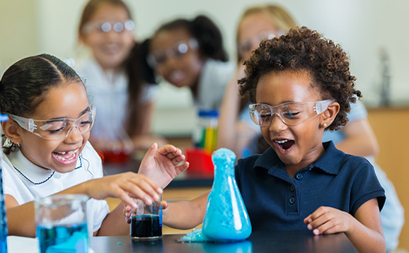 Children enjoying science class